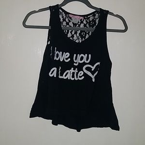 I LOVE YOU ALATTE hi low top w/ partial lace back